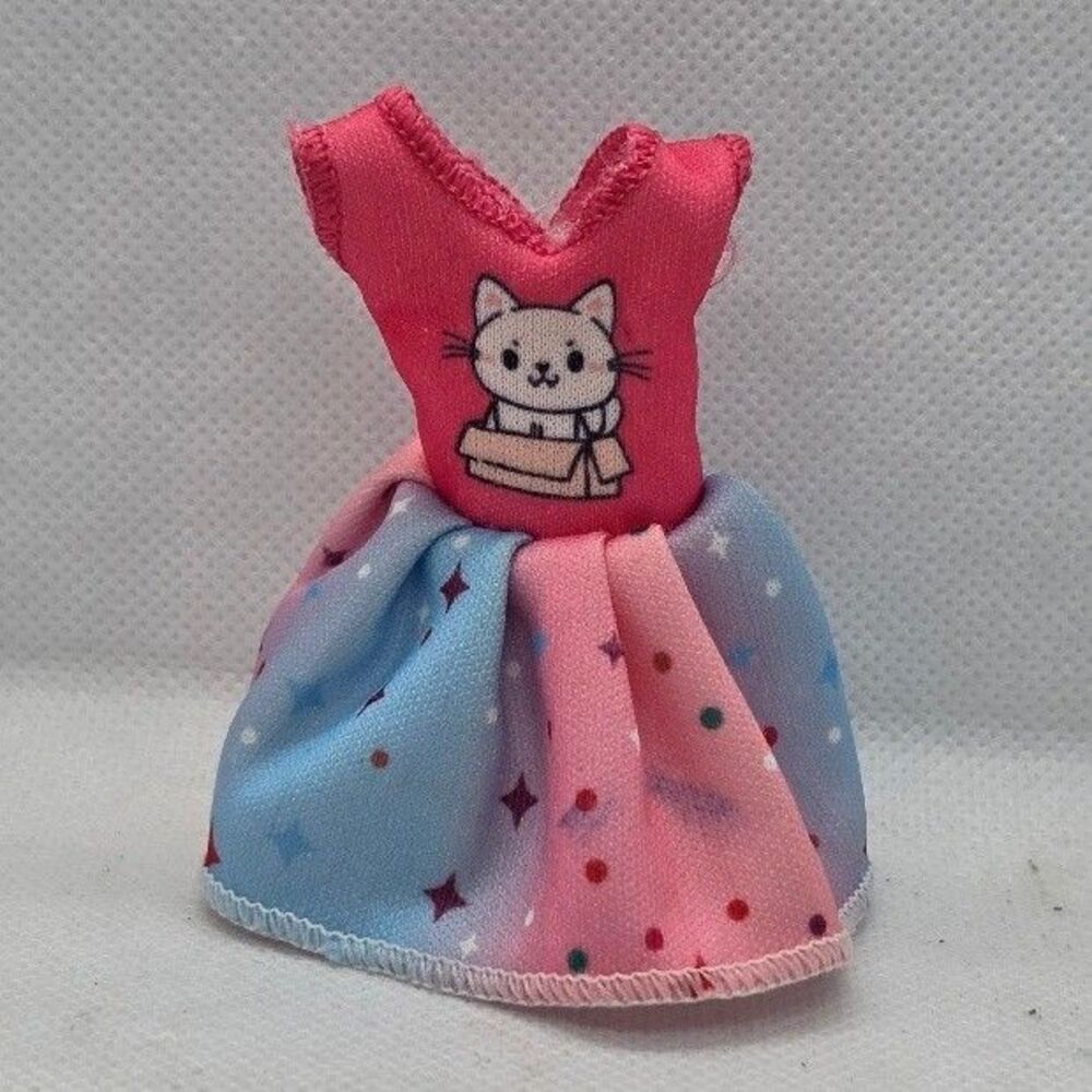 Cat Graphic Doll Dress Chelsea Barbie Mini Outfit